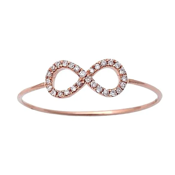 0.06ct Pavé Round Diamonds in 14K Gold Infinity Ring