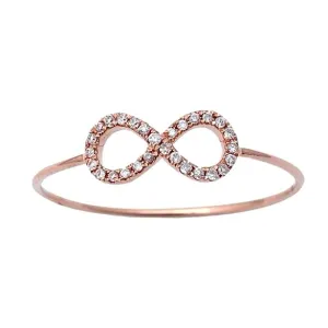 0.06ct Pavé Round Diamonds in 14K Gold Infinity Ring