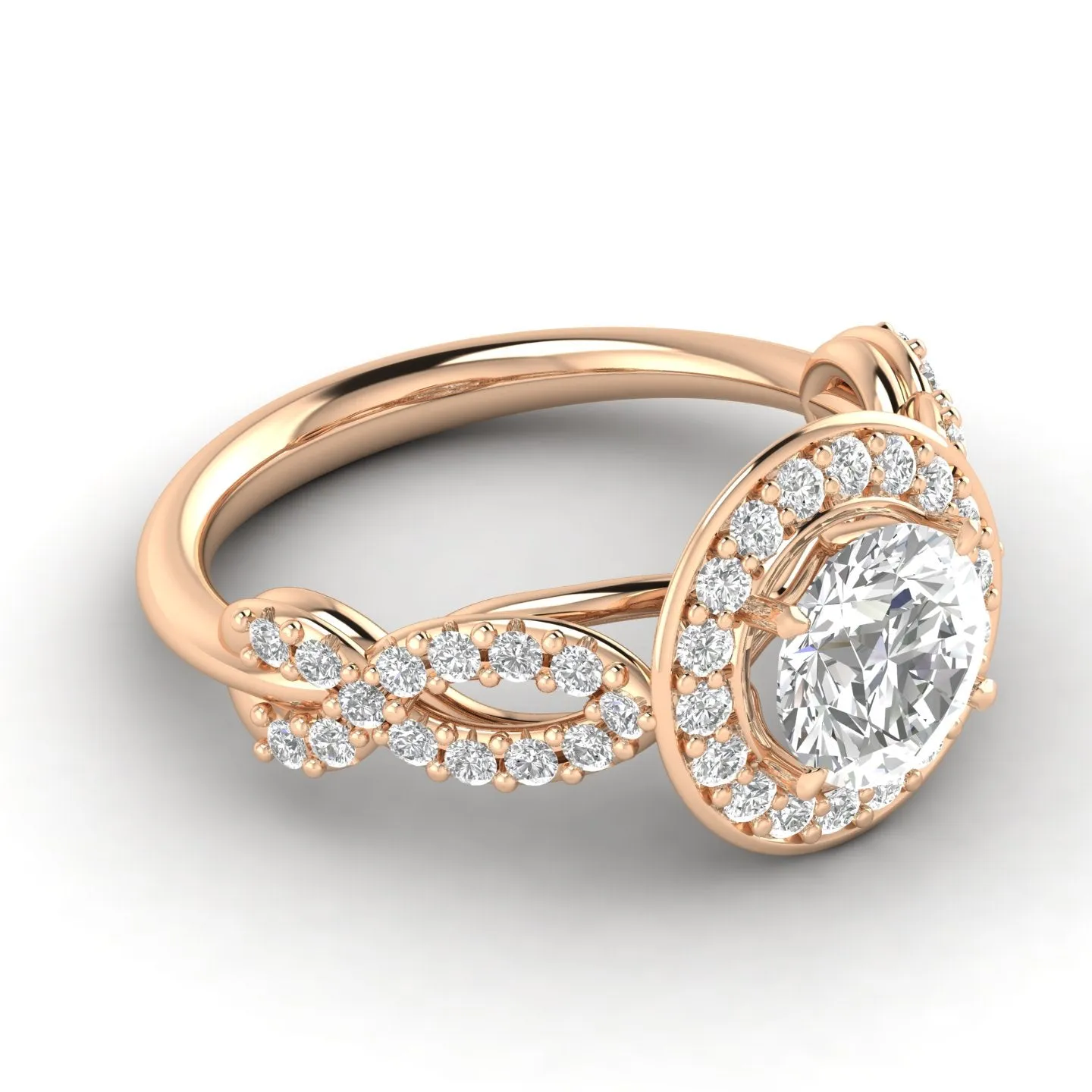 1.00ctw Diamond Infinity Engagement Ring in 14k Rose Gold (J-K, I2-I3)
