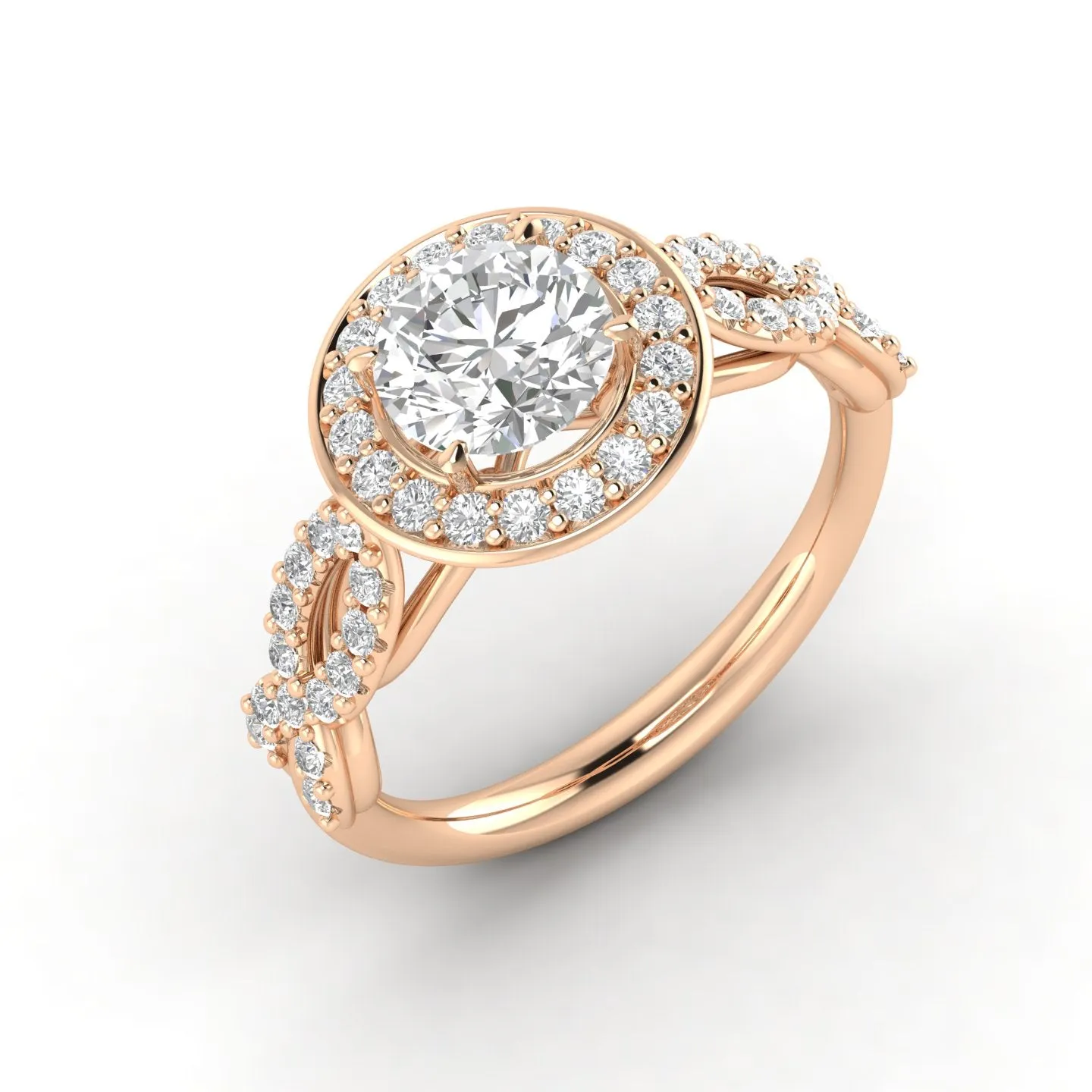 1.00ctw Diamond Infinity Engagement Ring in 14k Rose Gold (J-K, I2-I3)
