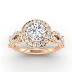 1.00ctw Diamond Infinity Engagement Ring in 14k Rose Gold (J-K, I2-I3)