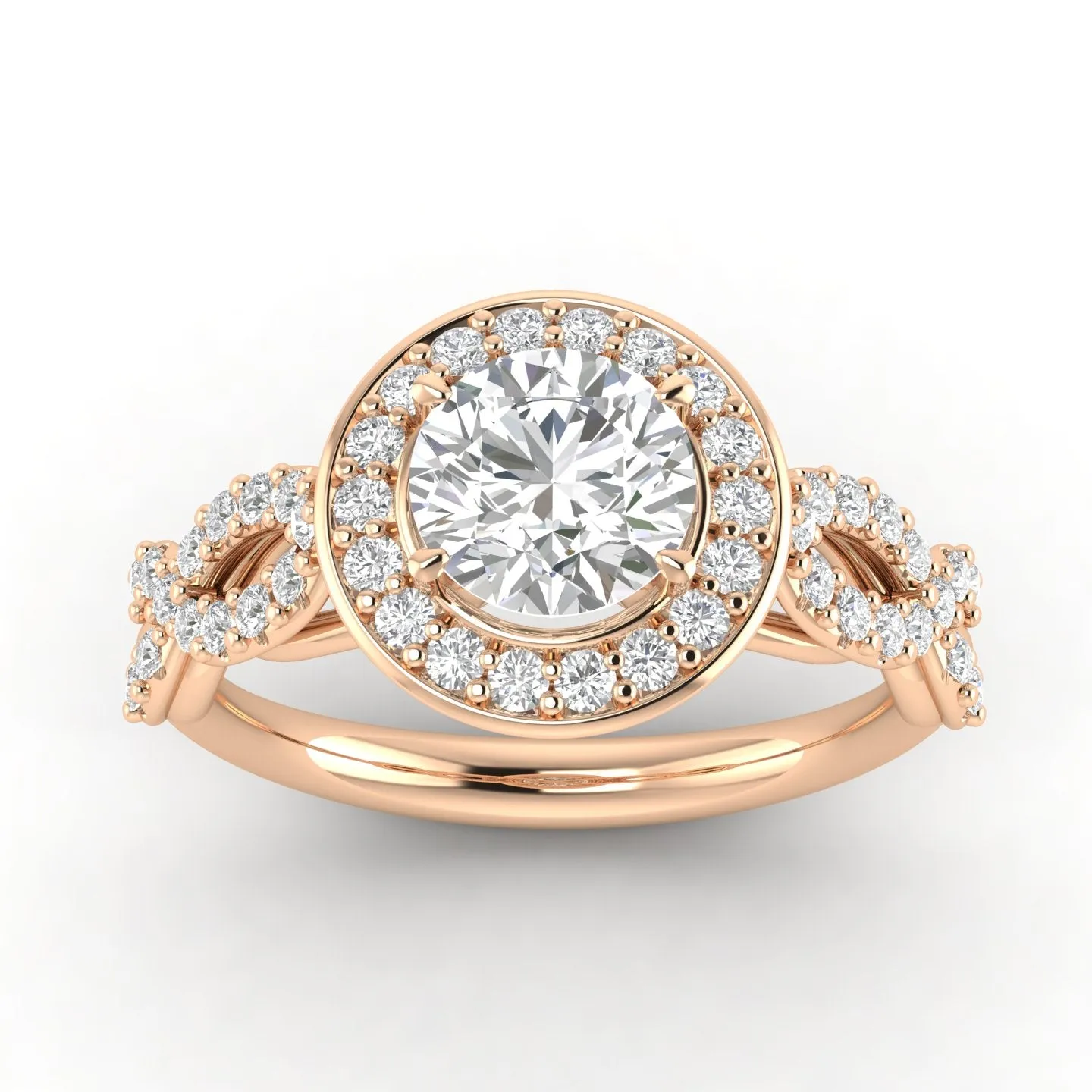 1.00ctw Diamond Infinity Engagement Ring in 14k Rose Gold (J-K, I2-I3)