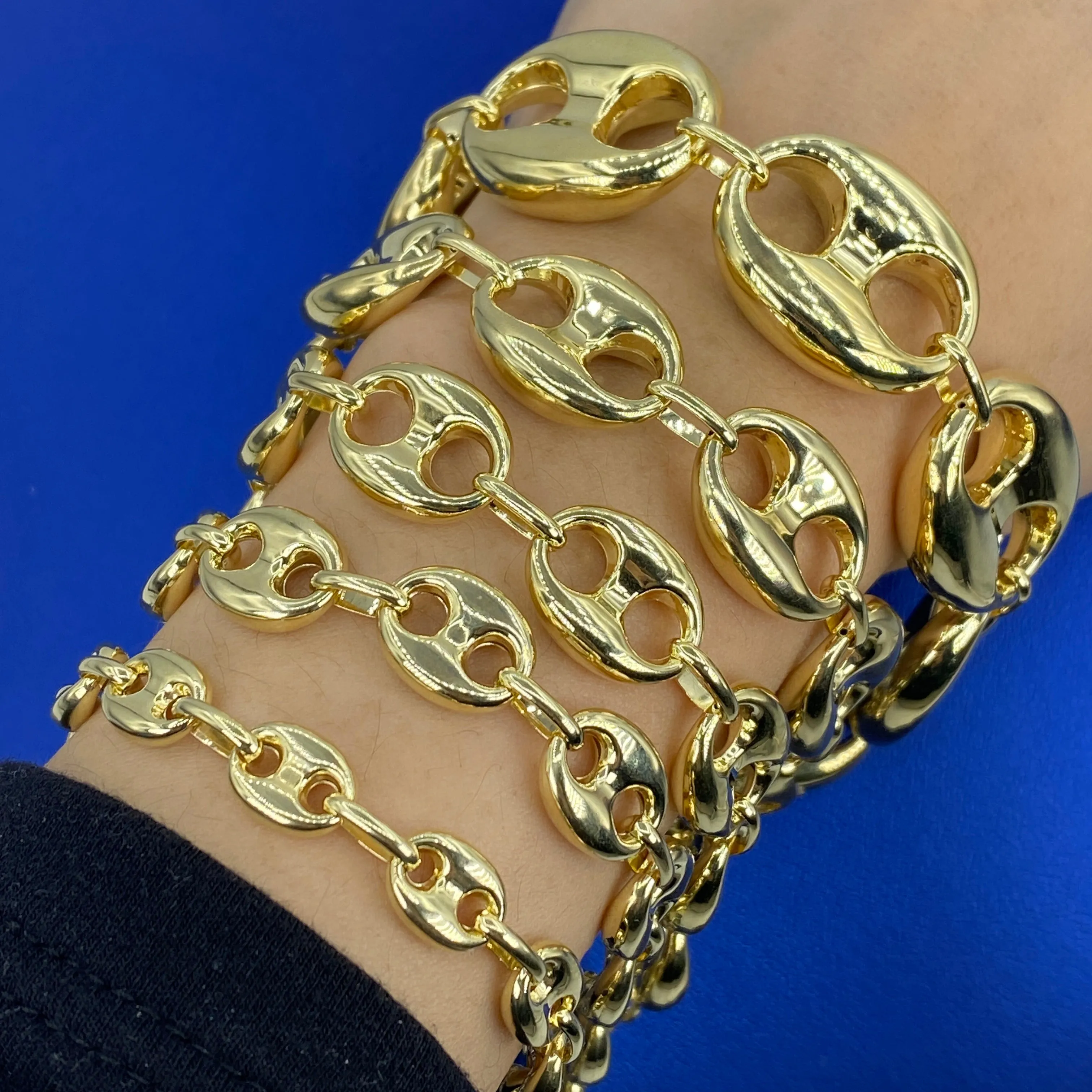 10K Puff Mariner Link Bracelet