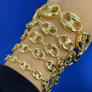 10K Puff Mariner Link Bracelet