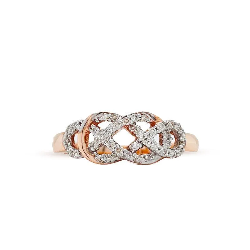 10K Rose Gold 0.25TDW Infinity Diamond Ring