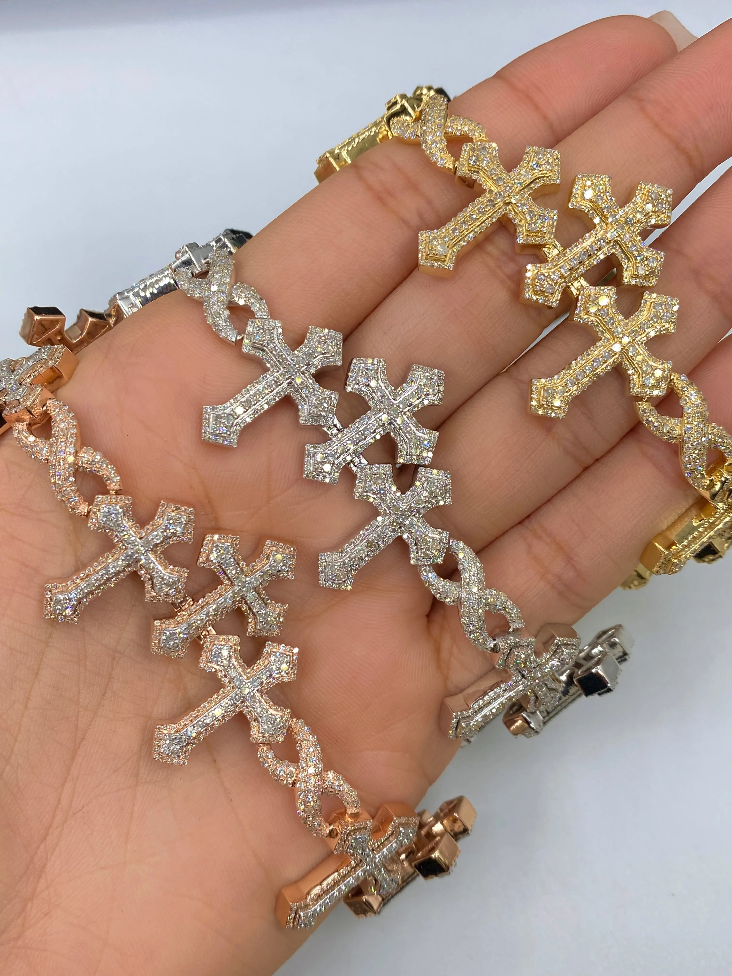 10k Triple Infinity Cross Bracelet
