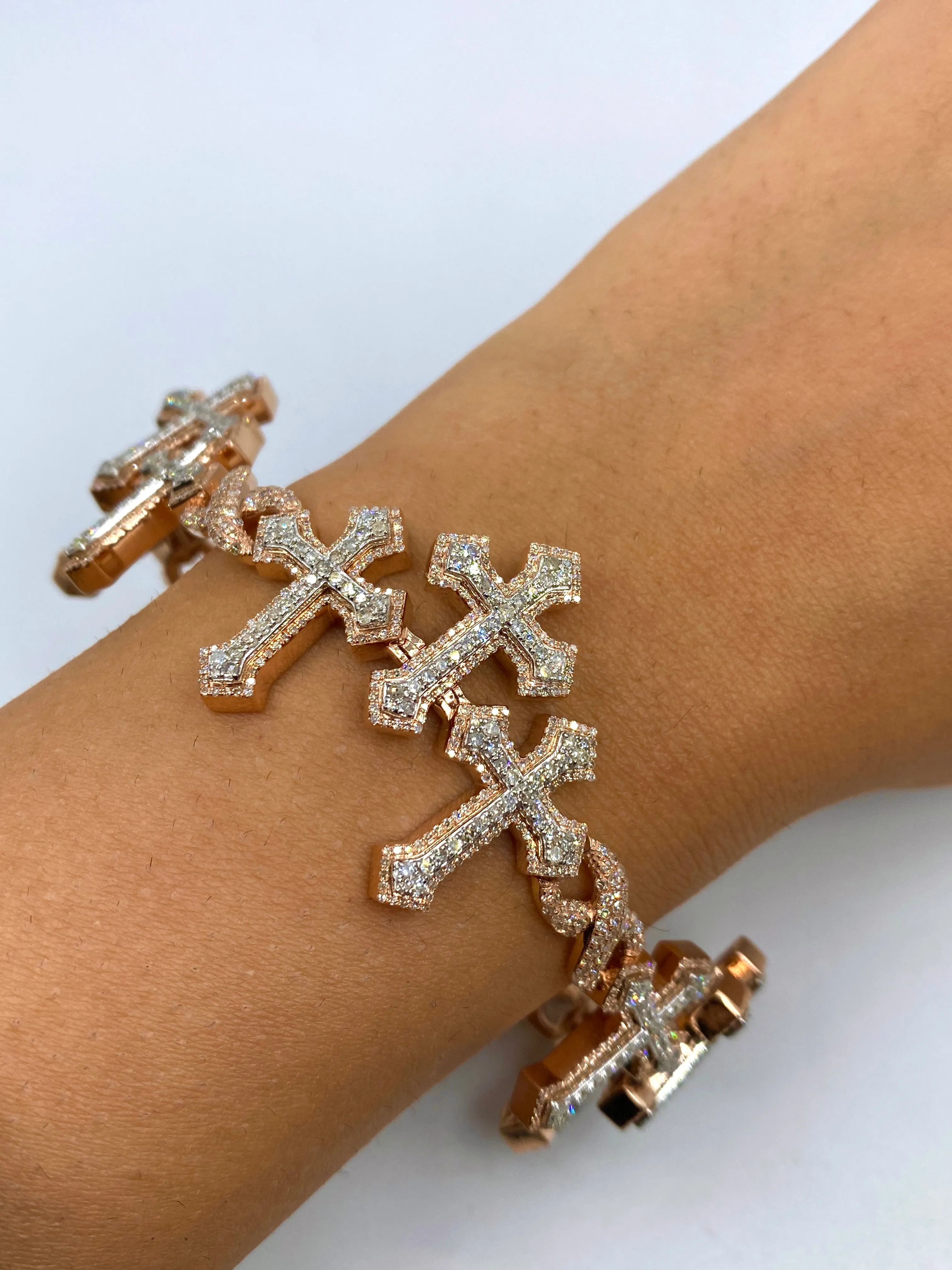 10k Triple Infinity Cross Bracelet