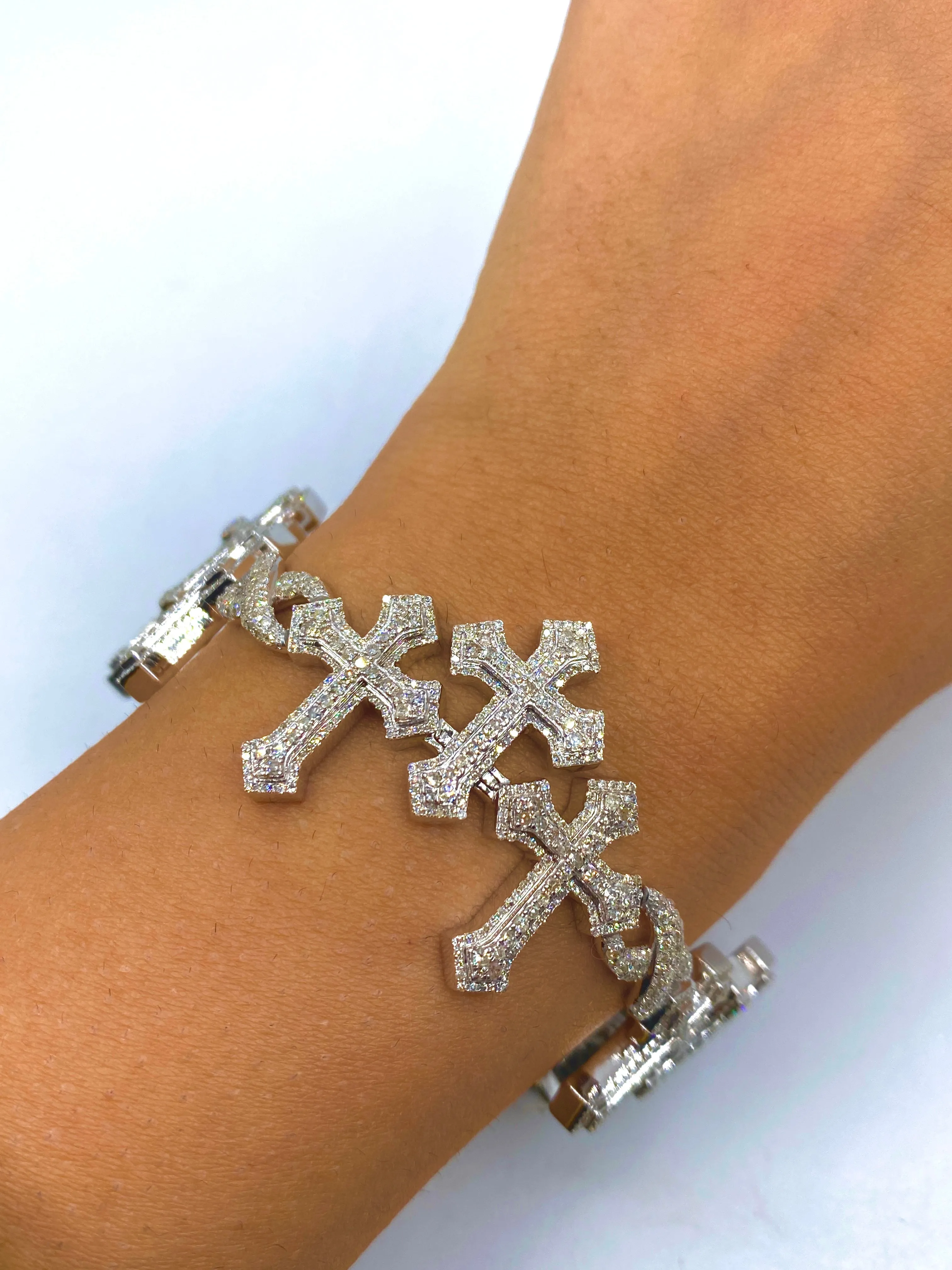 10k Triple Infinity Cross Bracelet