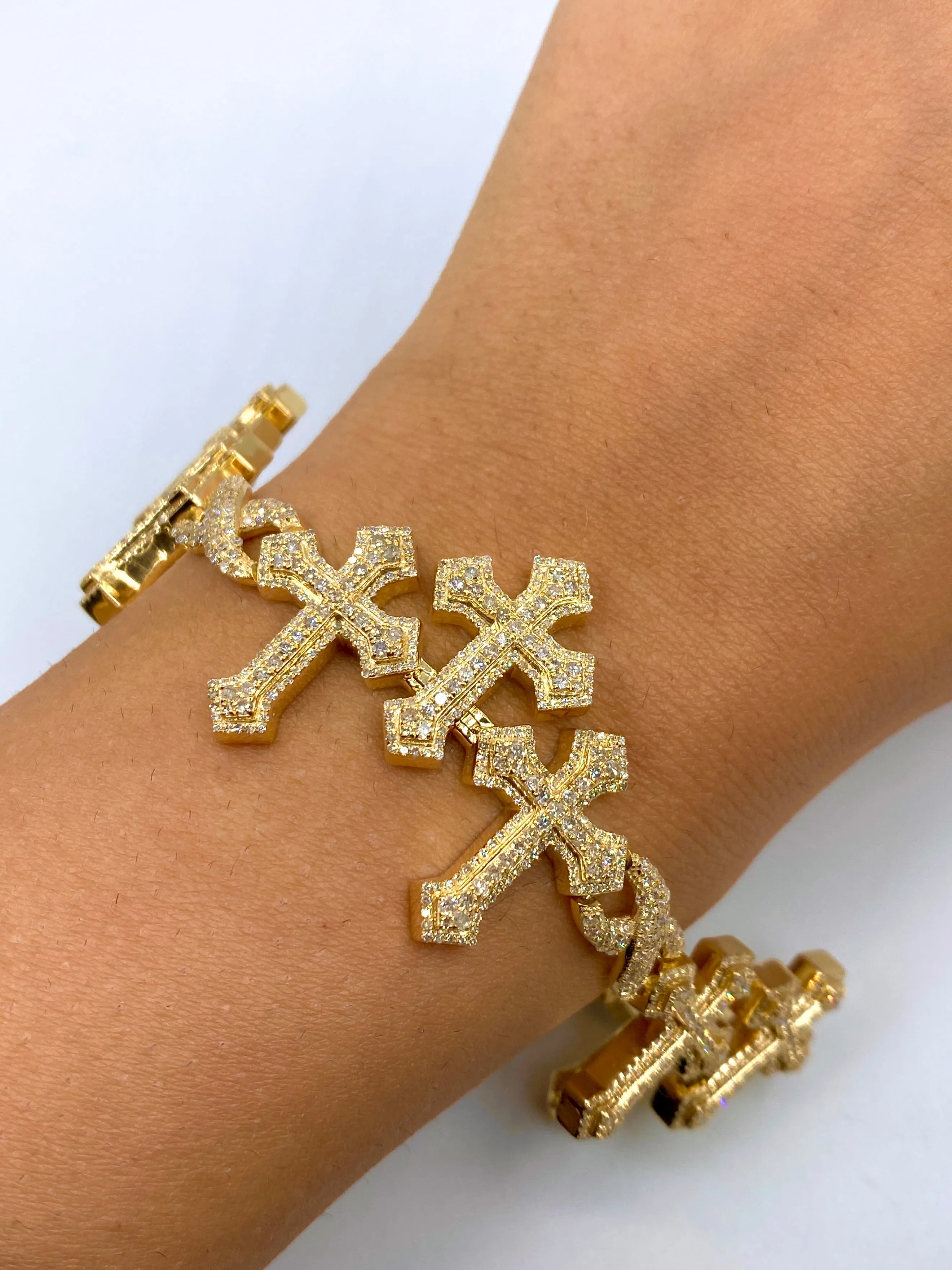 10k Triple Infinity Cross Bracelet