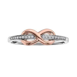 10K White and Rose Gold (0.05ct) Diamond Infinity Ring