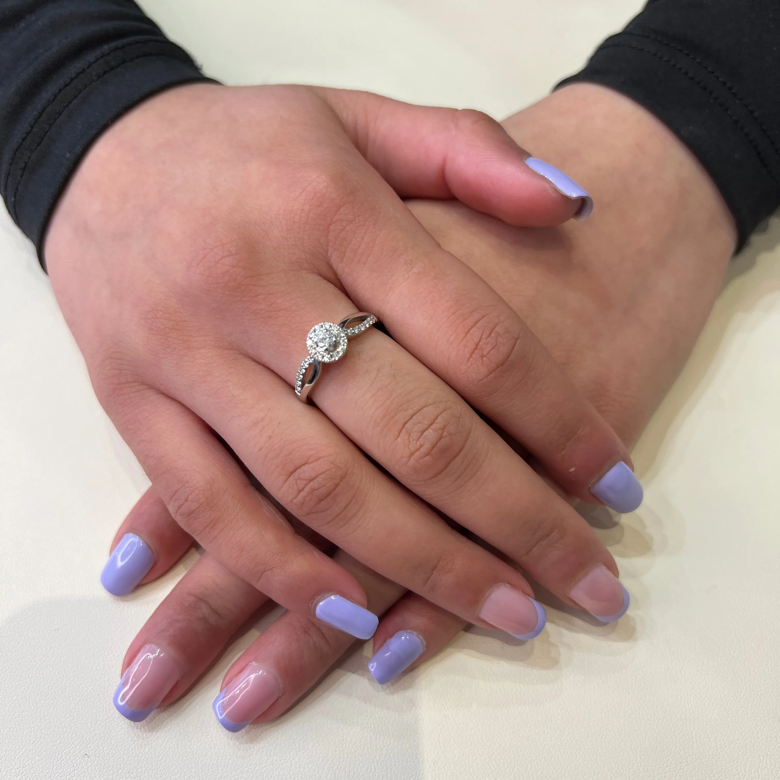 10K White Gold (0.30ct) Canadian Diamond Halo Engagement Ring