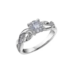 10K White Gold (0.31ct) Cluster Diamond Engagement Ring