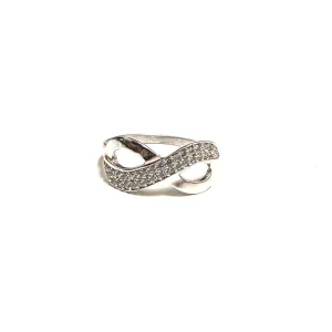 10K White Gold Pavee CZ Infinity Ring