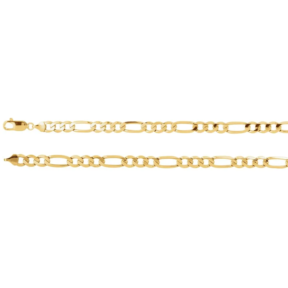 10k Yellow Gold 7mm Figaro 7" Chain