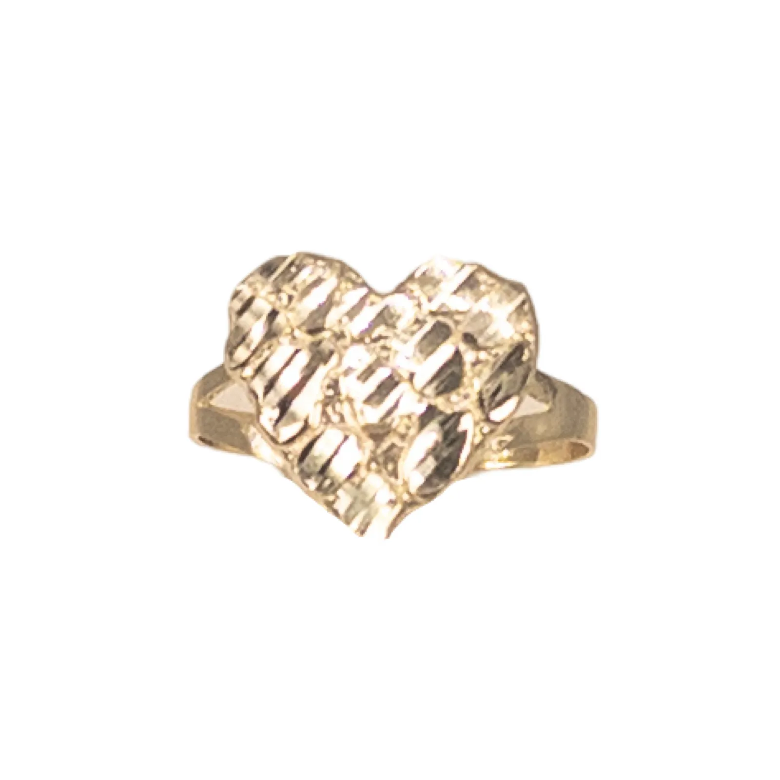 10KT Gold Heart Nugget Ring: Small