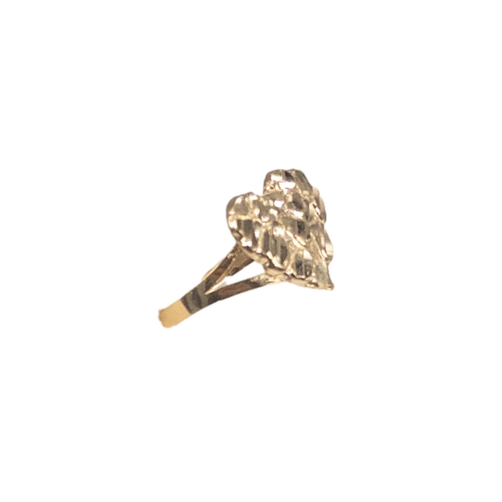 10KT Gold Heart Nugget Ring: Small