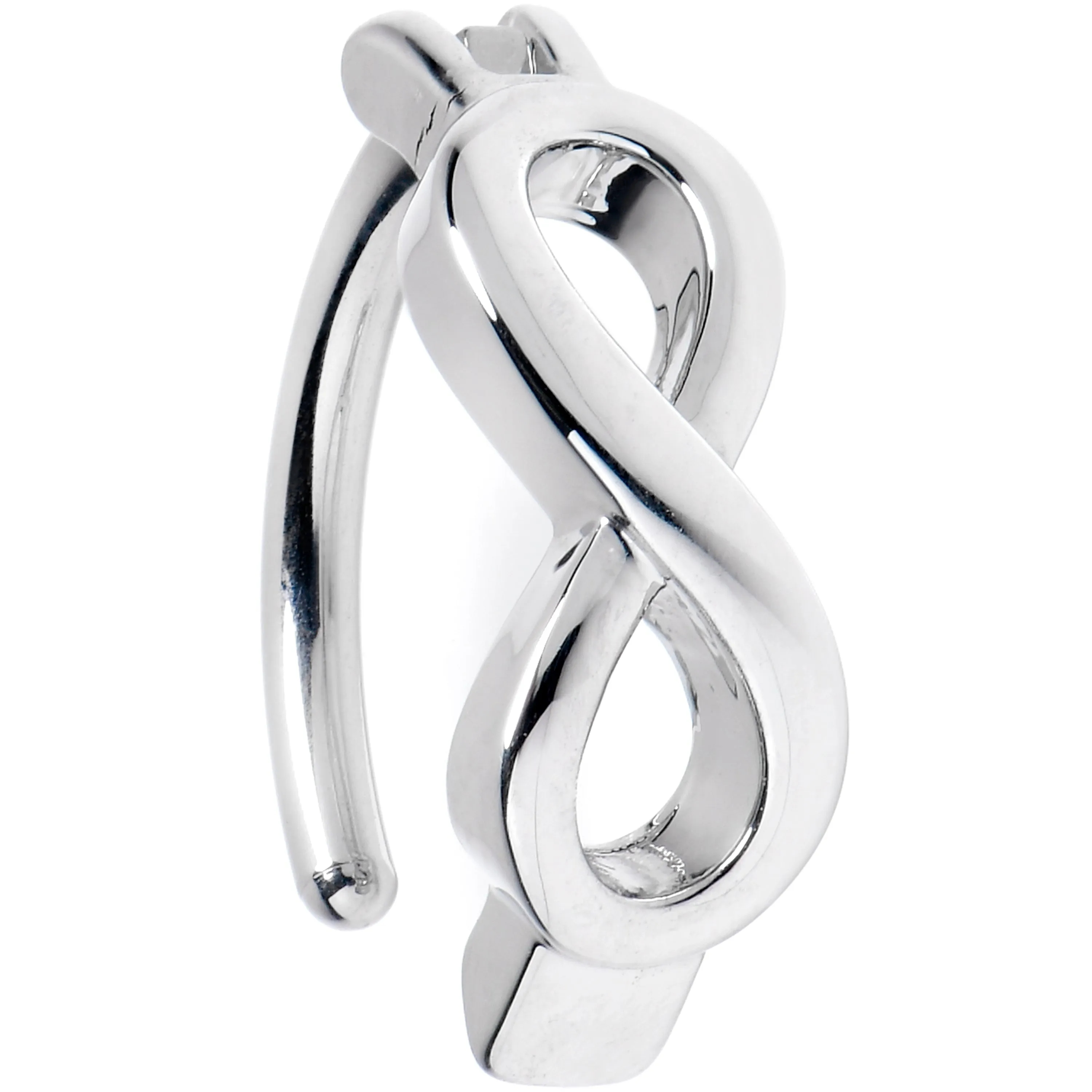 14 Gauge 3/8 Grade 23 Titanium Infinity Symbol Hinged Hoop Belly Ring