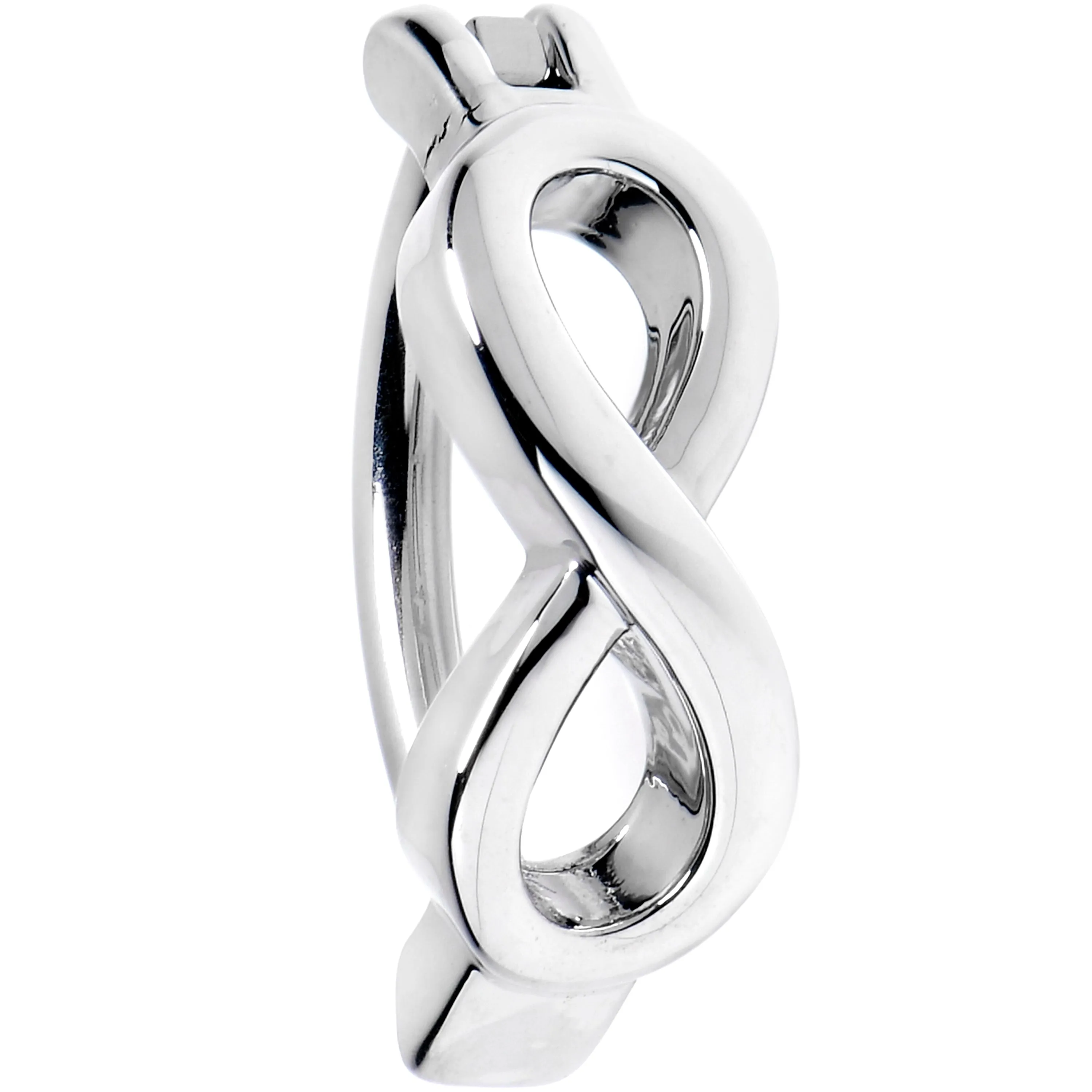 14 Gauge 3/8 Grade 23 Titanium Infinity Symbol Hinged Hoop Belly Ring