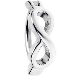 14 Gauge 3/8 Grade 23 Titanium Infinity Symbol Hinged Hoop Belly Ring