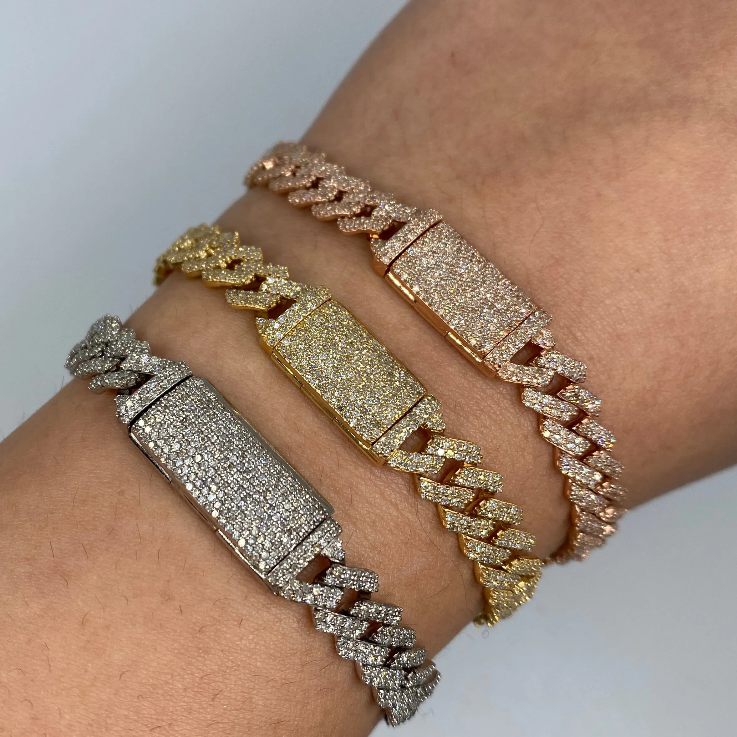 14K 8MM Cuban Link Diamond Bracelet 7-8"