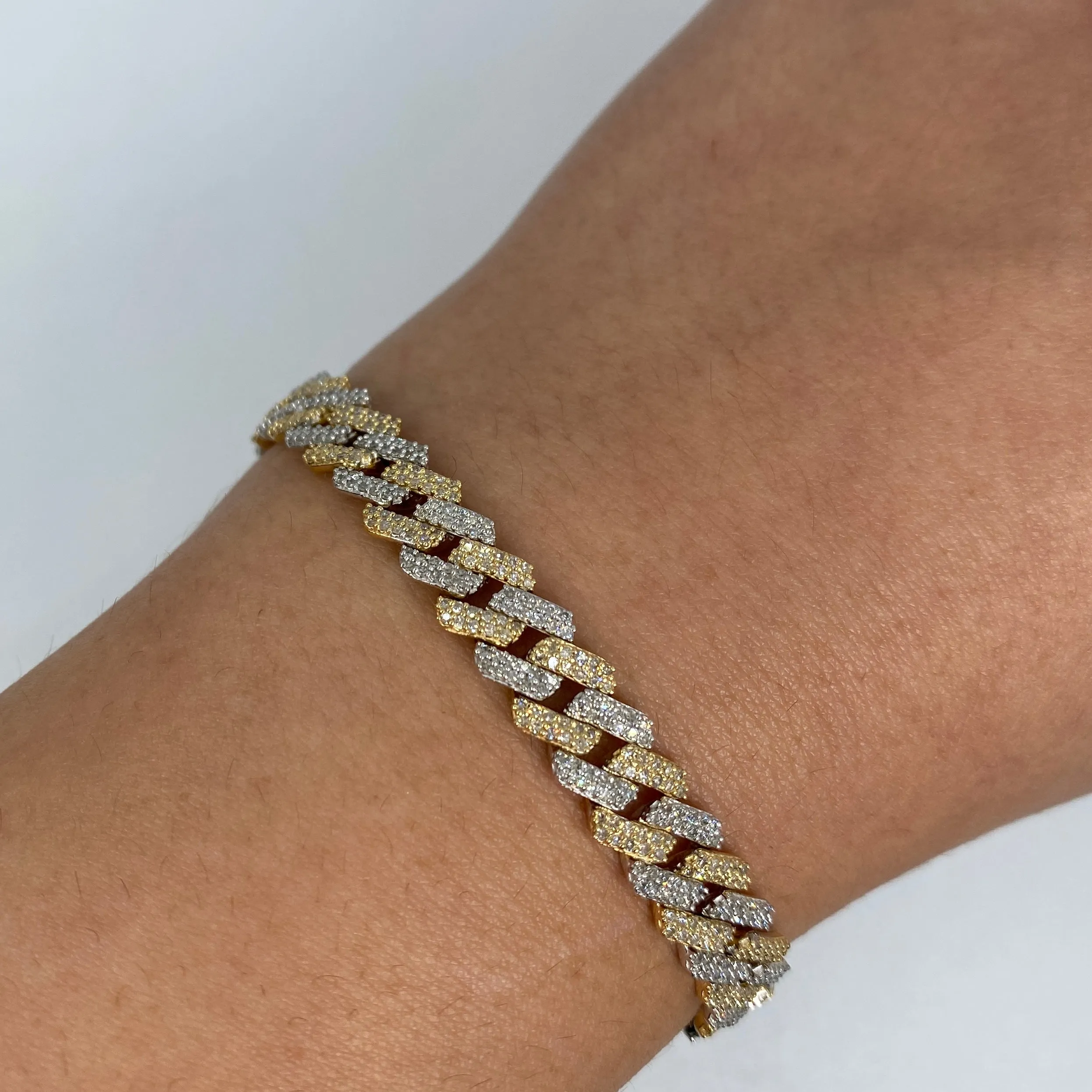 14K 8MM Cuban Link Diamond Bracelet 7-8"