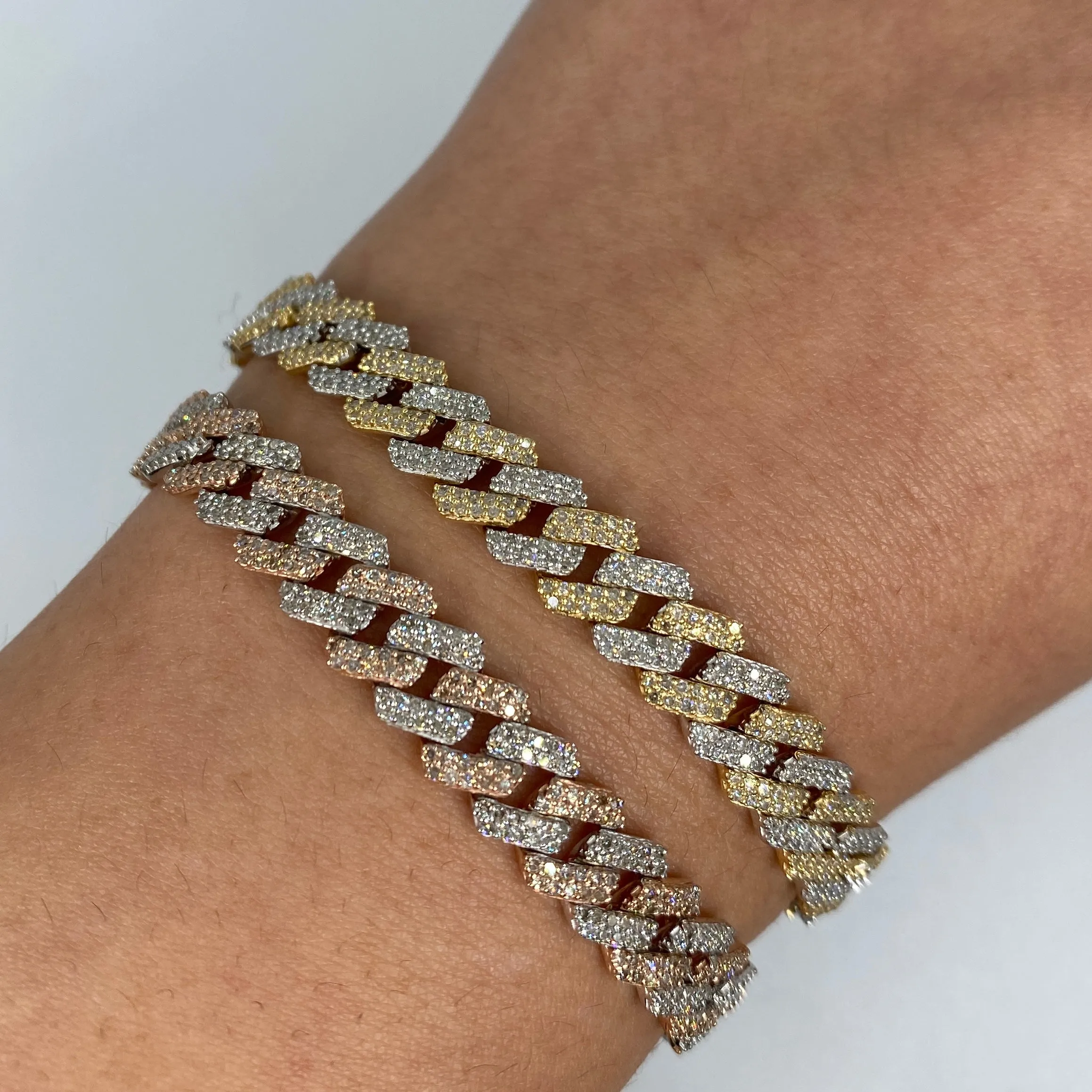 14K 8MM Cuban Link Diamond Bracelet 7-8"
