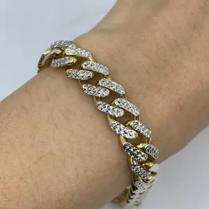 14K 9.5MM Two-Tone Cuban Link Bracelet 8"