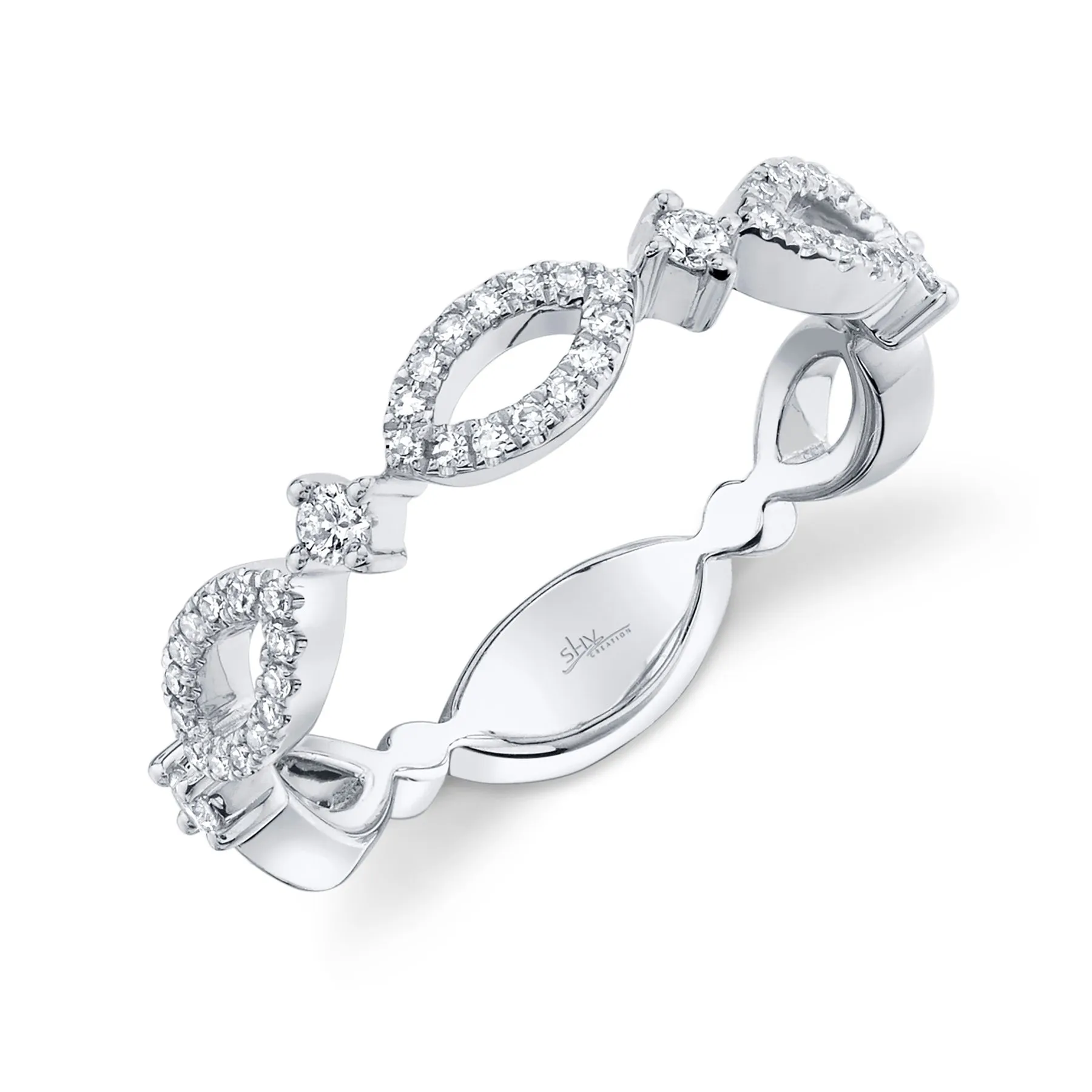 14K Gold 0.22 Carat Diamond Infinity Wedding Band