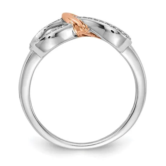 14k Gold Diamond Infinity with Heart Ring