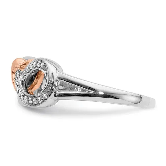 14k Gold Diamond Infinity with Heart Ring