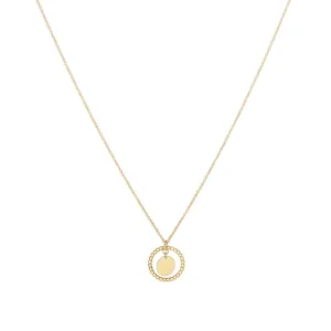 14K Gold Layered Prosecco Circle Pendant