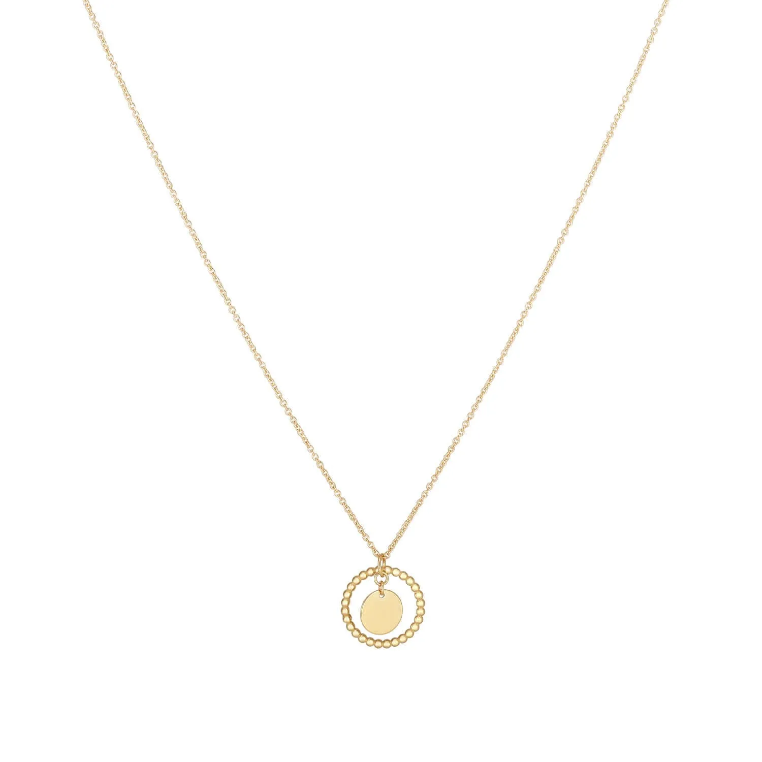 14K Gold Layered Prosecco Circle Pendant