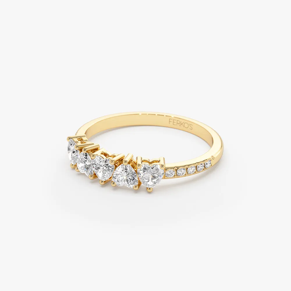 14k Heart Shaped Diamond Ring w/ Pave Diamonds