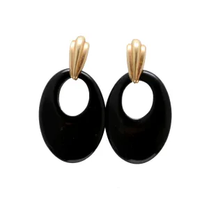 14k Onyx Earrings Large