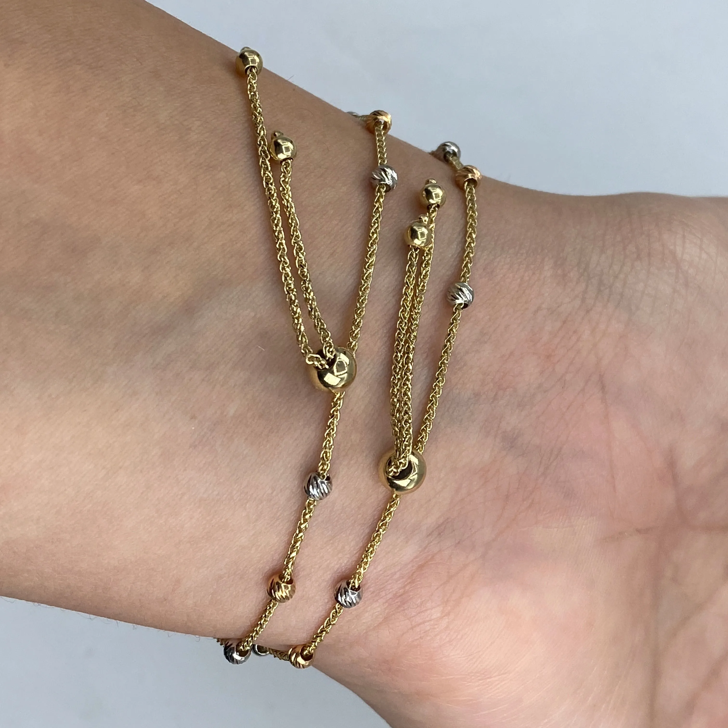 14K Rosary Cross Virgin Mary Bracelet