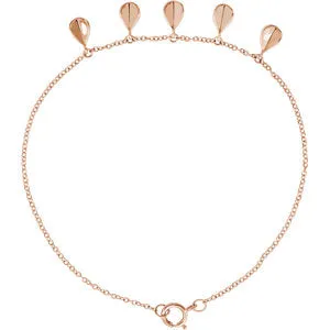14K Rose 7" Charm Bracelet