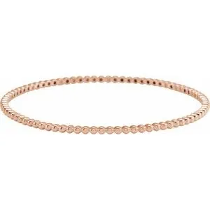 14K Rose Beaded Bangle Bracelet