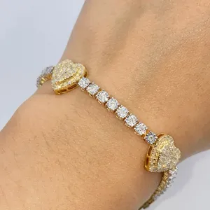 14K Shine Heart Tennis Bracelet