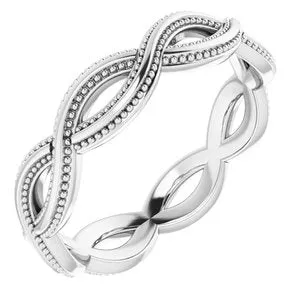 14K White 4.55 mm Infinity-Inspired Band Size 6