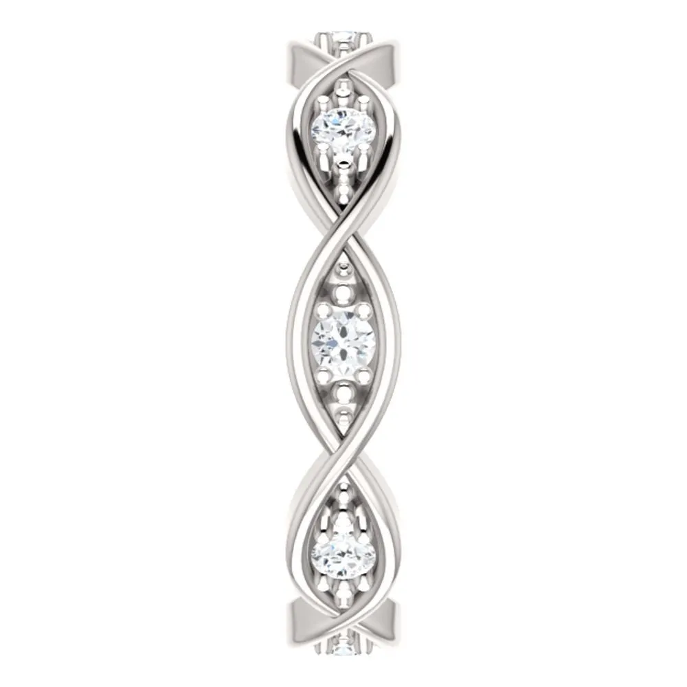 14k White Gold 1/6 CTW Diamond Infinity-Inspired Eternity Band 7