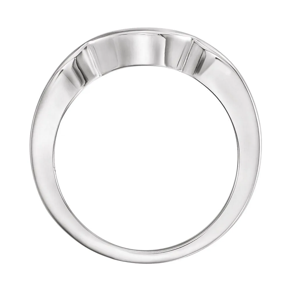 14k White Gold Infinity-Inspired Band Mounting, Size 6