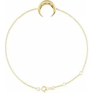 14K Yellow Adjustable Crescent 6 1/2"-7 1/2" Bracelet