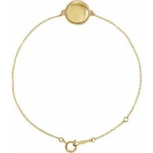 14K Yellow Beaded 6.5-7.5" Bracelet