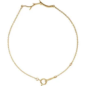 14K Yellow Branch Bar Bracelet