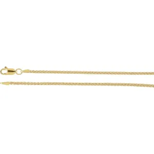 14k Yellow Gold 1.8mm Wheat 7" Chain