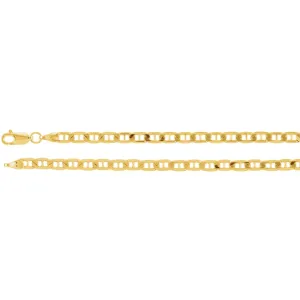 14k Yellow Gold 3.5mm Solid Anchor 7" Chain