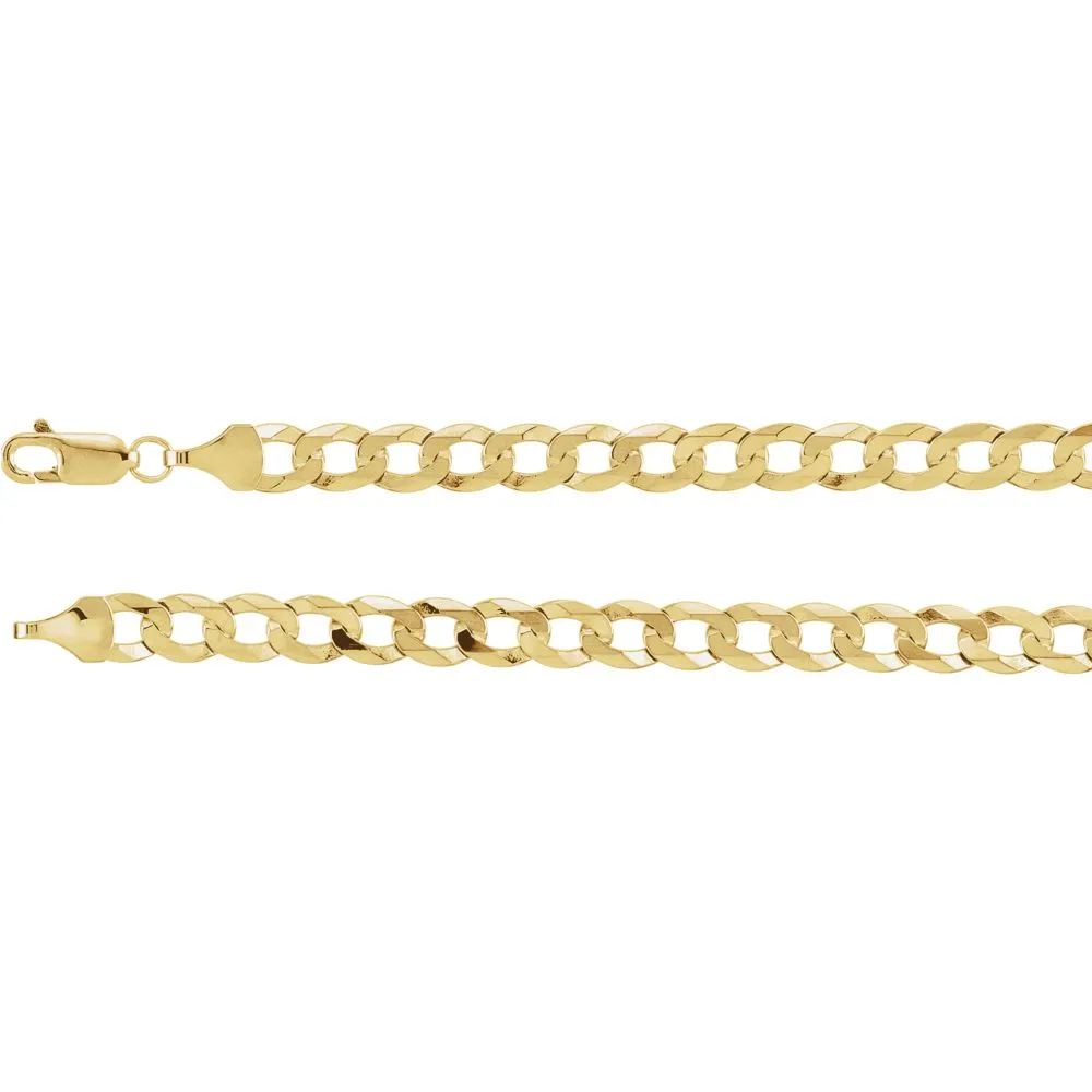 14k Yellow Gold 5.8mm Curb 8" Chain