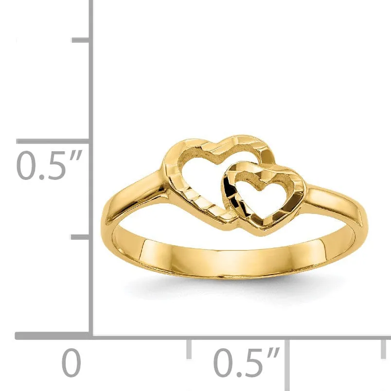 14k Yellow Gold Children's Heart Children's Ring