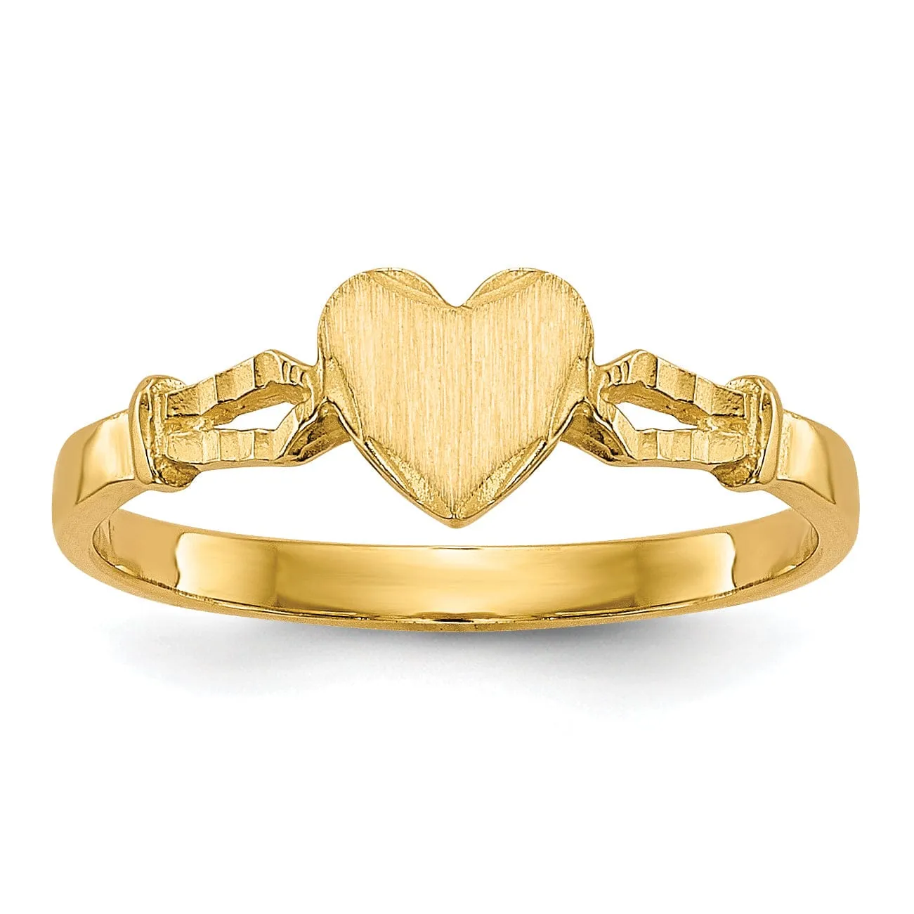 14k Yellow Gold Children's Heart Ring