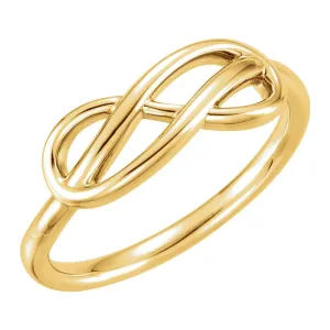 14k Yellow Gold Double Infinity-Inspired Ring, Size 7